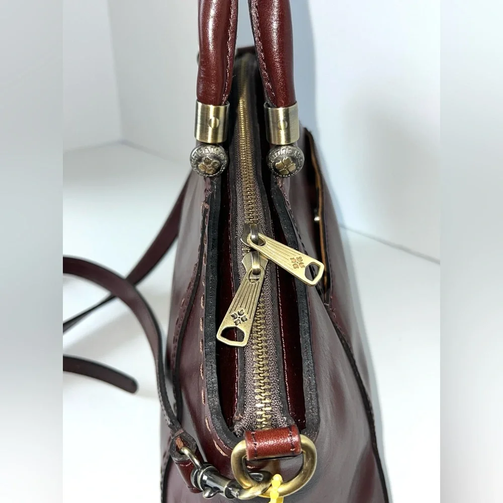 Patricia‎ Nash Leather Holland Top Handle Satchel Redish Brown Crossbody